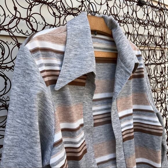 Vintage Retro 70s dagger point collar open front cardigan jacket - Picture 2 of 5